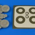 Accessory for plastic models - Bucker Bu 131 wheels & paint masks transverse tread with disc cover