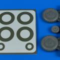 Accessory for plastic models - Bf 108 wheels & paint masks - early
