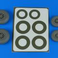 Accessory for plastic models - A-26B/C (B-26B/C) Invader wheels & paint masks late - diamond pattern