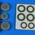 Accessory for plastic models - B-26K Invader wheels & paint masks - early - Diamond Pattern